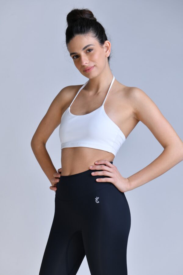 טופ ספורט קשירה - לבן